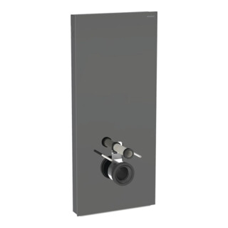 Geberit Module WC mural Monolith H 114 cm, plaque de commande laiton, surface aluminium chromé noir