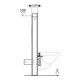 Geberit Module WC mural Monolith H 114 cm, plaque de commande laiton, surface aluminium chromé noir-2