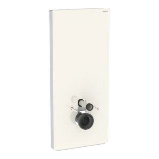 Geberit Module WC mural Monolith H 114 cm, verre satiné gris sable, face alu