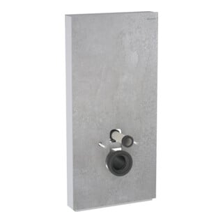 Geberit Module WC mural Monolith Plus H. 101 cm, face en pierre béton, côté alu
