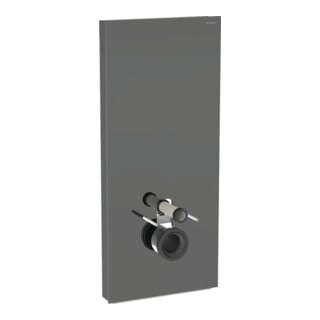 Geberit Module WC mural Monolith Plus H 114 cm, abattant frein de chute, alu satiné chromé noir