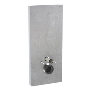 Geberit Module WC mural Monolith Plus H 114 cm, façade pierre béton, côté alu