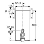 Geberit Module WC sur pied Monolith H 101 cm, béton gris, côté aluminium-4