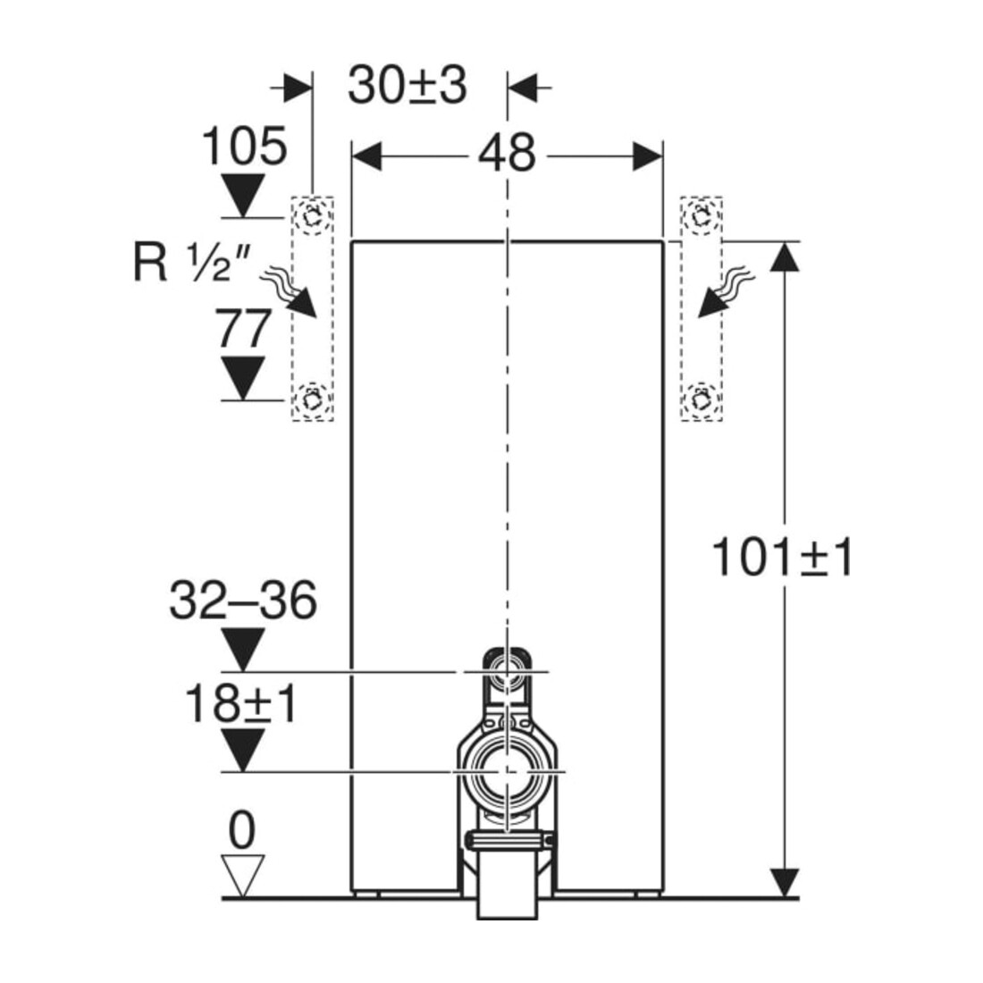 Geberit Module WC sur pied Monolith H 101 cm, béton gris, côté aluminium