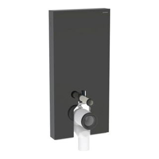 Geberit Module WC sur pied Monolith H 101 cm, céramique blanche, face alu chromé noir