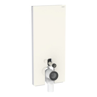 Geberit Module WC sur pied Monolith H 114 cm, façade verre gris sable, côté alu