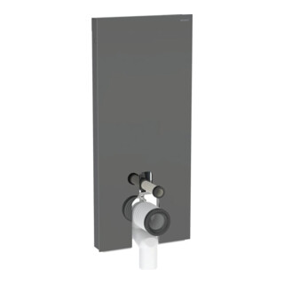 Geberit Module WC sur pied Monolith H 114 cm, façade verre laqué, côté alu SW-chrome