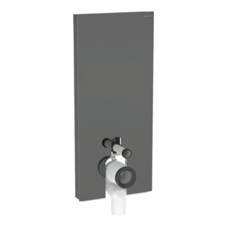 Geberit Module WC sur pied Monolith Plus H 114 cm, façade verre laqué, latéral alu, chrome mat