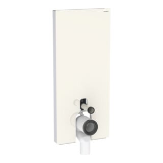 Geberit Module WC sur pied Monolith Plus H 114 cm, surface verre gris sable, côté alu