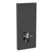 Geberit Module WC suspendu Monolith Plus H 114 cm, céramique blanche, façade alu chromé noir