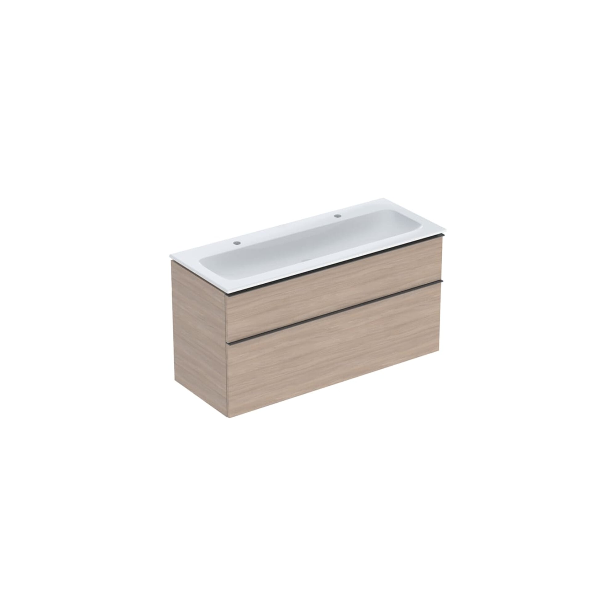 Geberit Möbel-Waschtischset iCon 120x63x48cm, we., Eiche, Griff lava matt