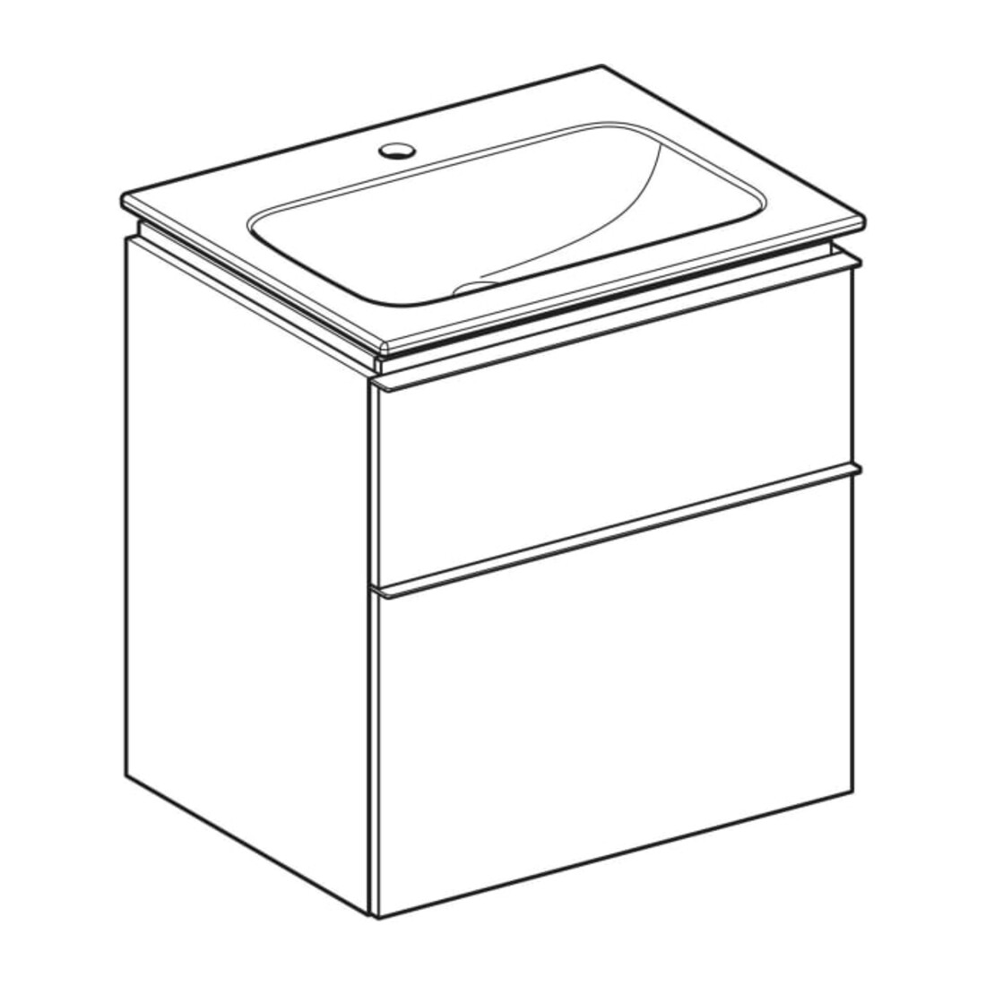 Geberit Möbel-Waschtischset iCon 60x63x48cm, we., Ko/Fr/Gr lava matt