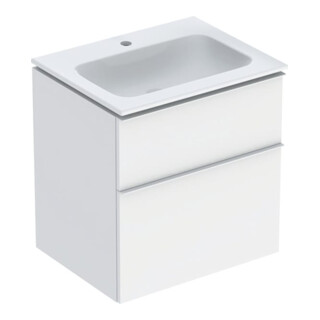 Geberit Möbel-Waschtischset iCon 60x63x48cm, we., we. ma, Griff weiß matt