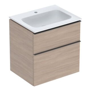 Geberit Möbel-Waschtischset iCon 60x63x48cm, weiß, Eiche, Griff lava matt