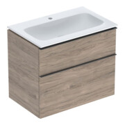 Geberit Möbel-Waschtischset iCon 75x63x48cm, we., nuss/Griff lava matt