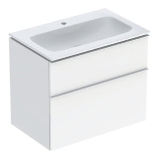 Geberit Möbel-Waschtischset iCon 75x63x48cm, we., we. hochgl., Gr. we. ma