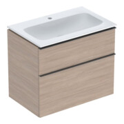 Geberit Möbel-Waschtischset iCon 75x63x48cm, weiß, Eiche, Griff lava matt
