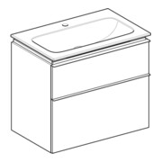 Geberit Möbel-Waschtischset iCon 75x63x48cm, weiß, Eiche, Griff lava matt-2
