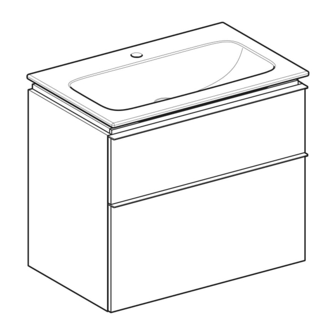 Geberit Möbel-Waschtischset iCon 75x63x48cm, weiß, Eiche, Griff lava matt
