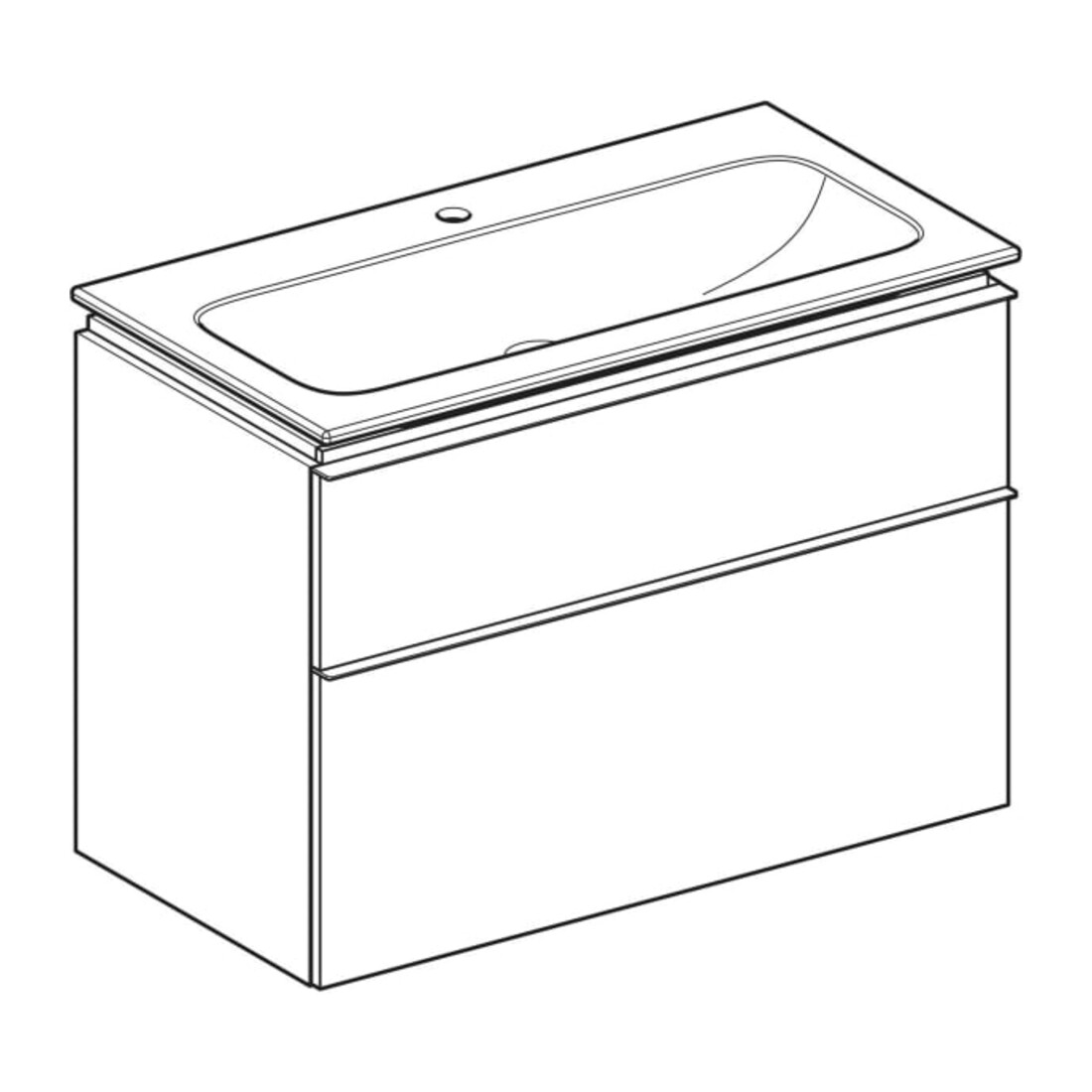 Geberit Möbel-Waschtischset iCon 90x63x48cm, w/KT, we. hochgl., Gr. vc