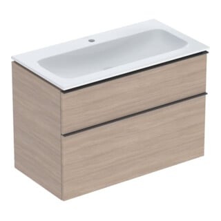 Geberit Möbel-Waschtischset iCon 90x63x48cm, we/KeraTe, Ei, Gr. lava matt