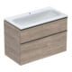 Geberit Möbel-Waschtischset iCon 90x63x48cm, we/KeraTe, nuss/Griff la. ma-1