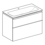 Geberit Möbel-Waschtischset iCon 90x63x48cm, we., we. ma, Griff weiß matt-2