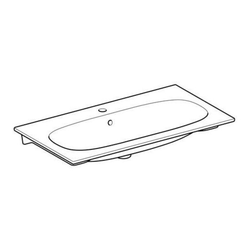 Geberit Möbelwaschtisch Acanto 90x48cm, m Hahnloch, mit Überlauf, weiß