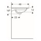 Geberit Möbelwaschtisch Acanto 90x48cm, m Hahnloch, mit Überlauf, weiß-5