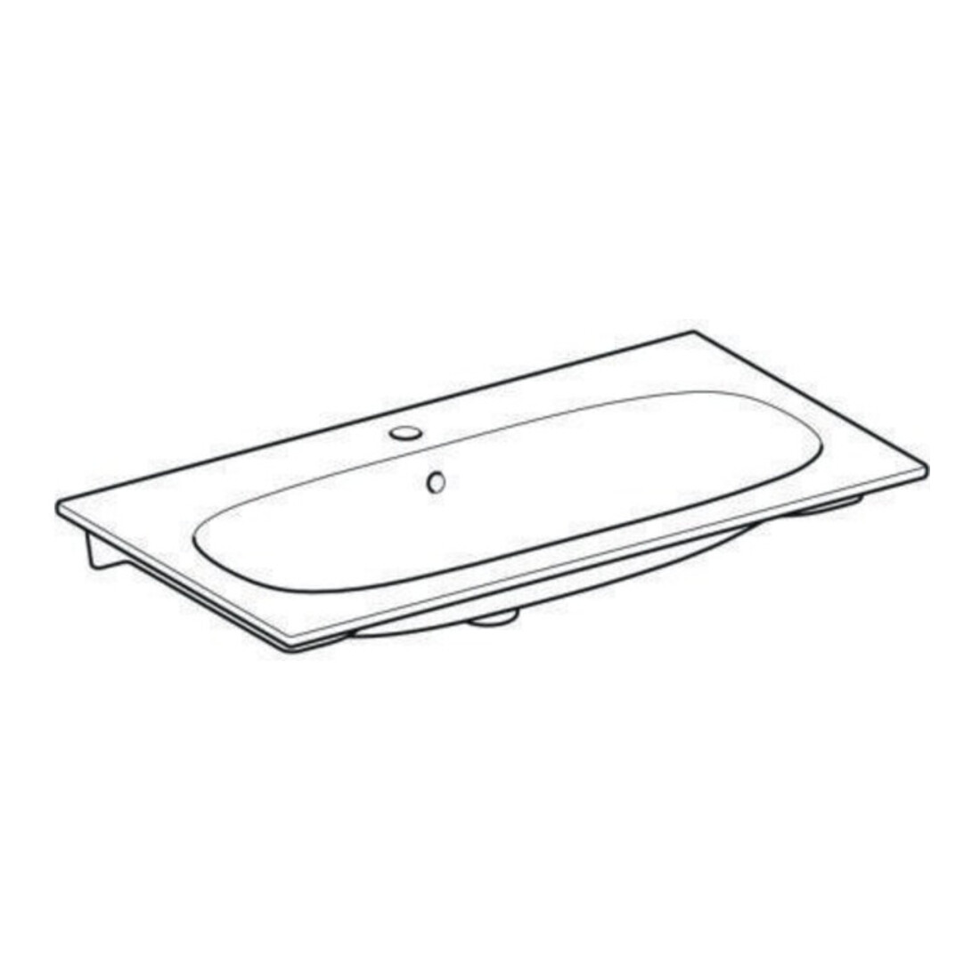 Geberit Möbelwaschtisch Acanto 90x48cm, m Hahnloch, mit Überlauf, weiß