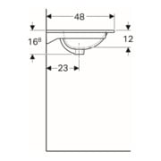 Geberit Möbelwaschtisch Acanto 90x48cm, m Hahnloch, mit Überlauf, weiß-5