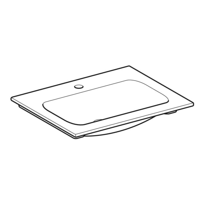 Geberit Möbelwaschtisch iCon 60x48cm, Hahnl. mit., o. ÜL, we/KeraTe