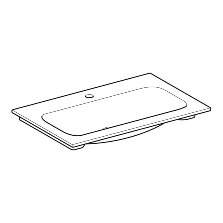 Geberit Möbelwaschtisch iCon 75x48cm, Hahnl. mit., o. Überlauf, weiß
