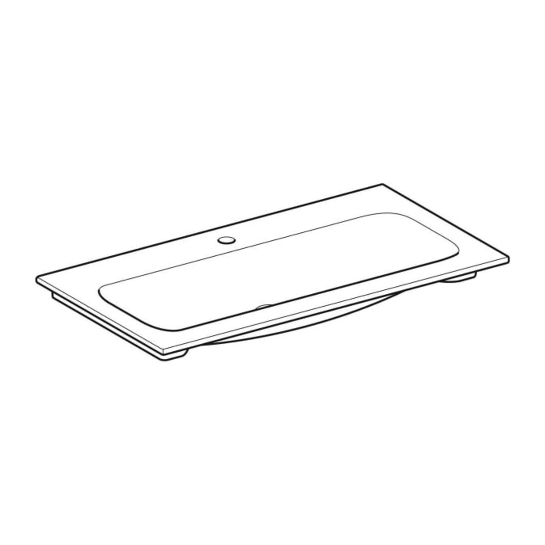 Geberit Möbelwaschtisch iCon 90x48cm, Hahnl. mit., o. ÜL, we/KeraTe