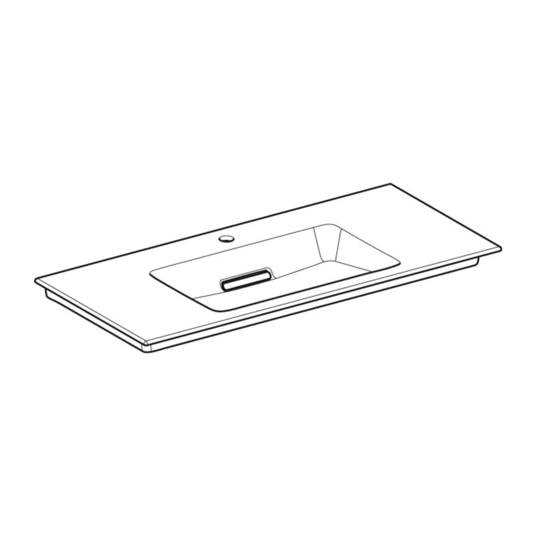 Geberit Möbelwaschtisch One 105cm, HL mit., o. ÜL, we. K-Tect/Bl we.