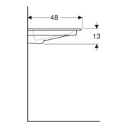 Geberit Möbelwaschtisch One 105cm, o. Hahnl. + ÜL, we. K-Tect/Bl we.-4