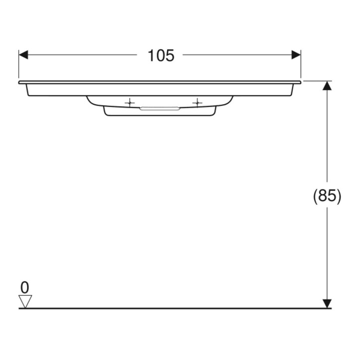 Geberit Möbelwaschtisch One 105x40cm, o HL, Ü vd, w K-Tec/Bl c geb.