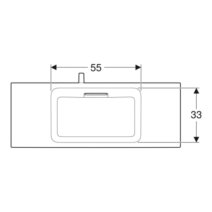 Geberit Möbelwaschtisch One 105x40cm, o HL, Ü vd, w K-Tect/Bl we. gl