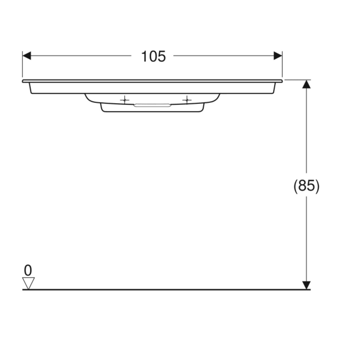 Geberit Möbelwaschtisch One 105x40cm, o HL, Ü vd, we. K-Tect/Bl vc