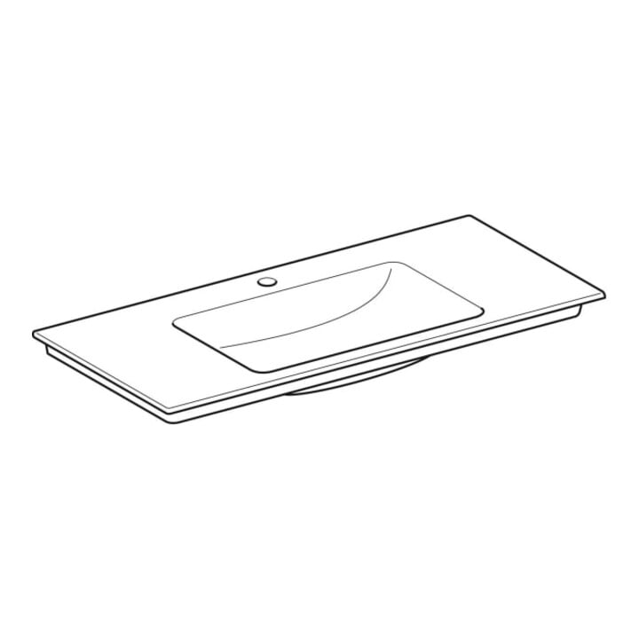Geberit Möbelwaschtisch One 105x48cm, Hahnl. mit., o. ÜL, we. K-Tect