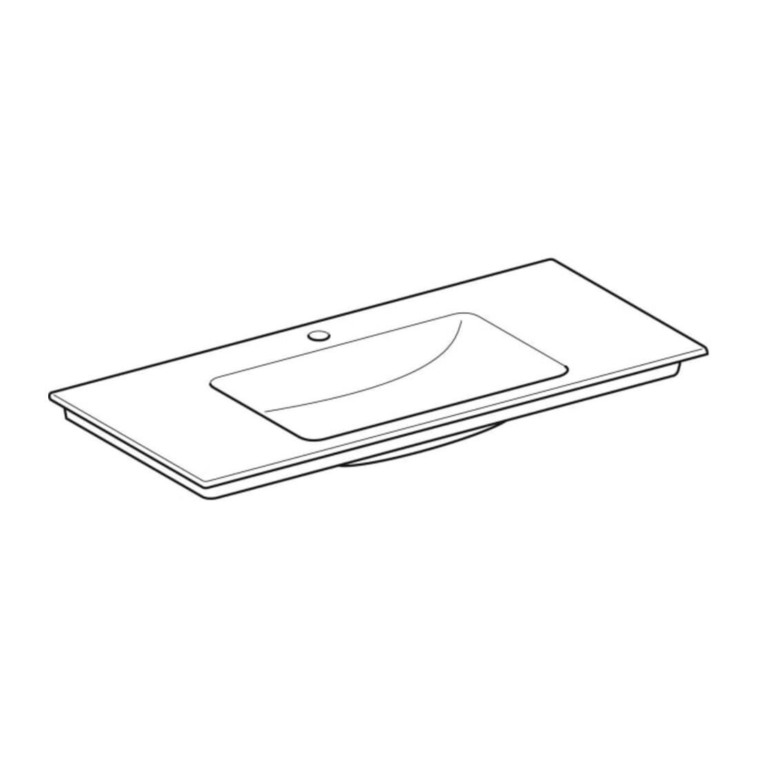 Geberit Möbelwaschtisch One 105x48cm, Hahnl. mit., o. ÜL, we. K-Tect