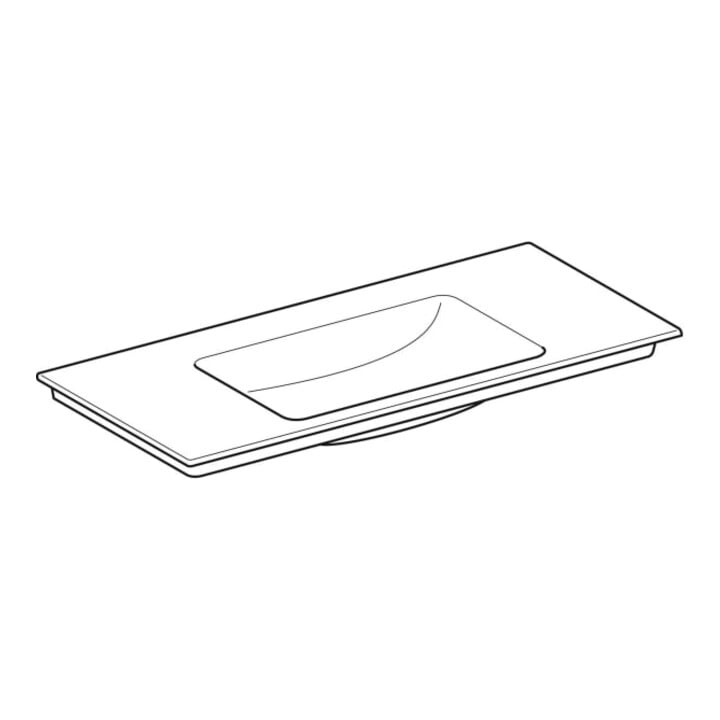 Geberit Möbelwaschtisch One 105x48cm, o. Hahnl. + ÜL, weiß KeraTect