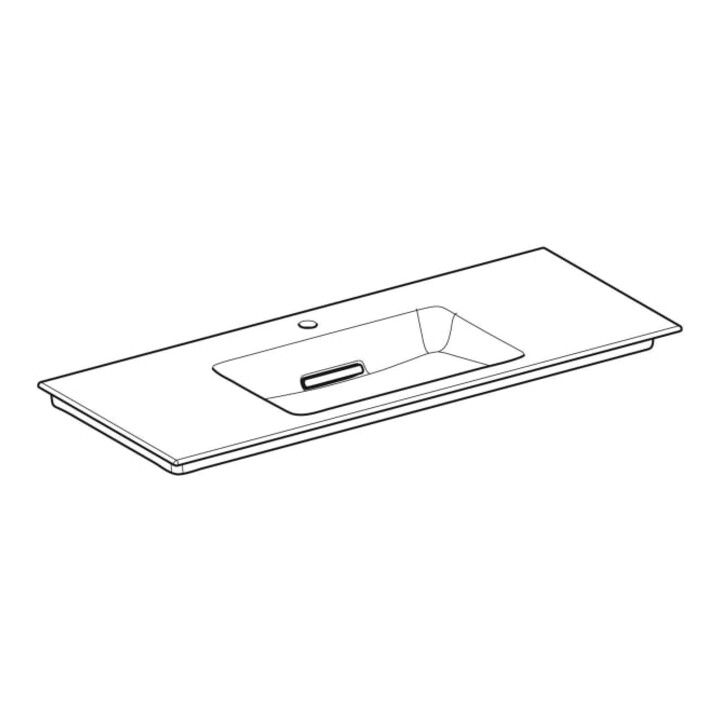 Geberit Möbelwaschtisch One 120cm, HL mit., o. ÜL, we. K-Tect/Bl we.