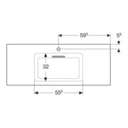 Geberit Möbelwaschtisch One 120cm, HL mit., o. ÜL, we. K-Tect/Bl we.-4