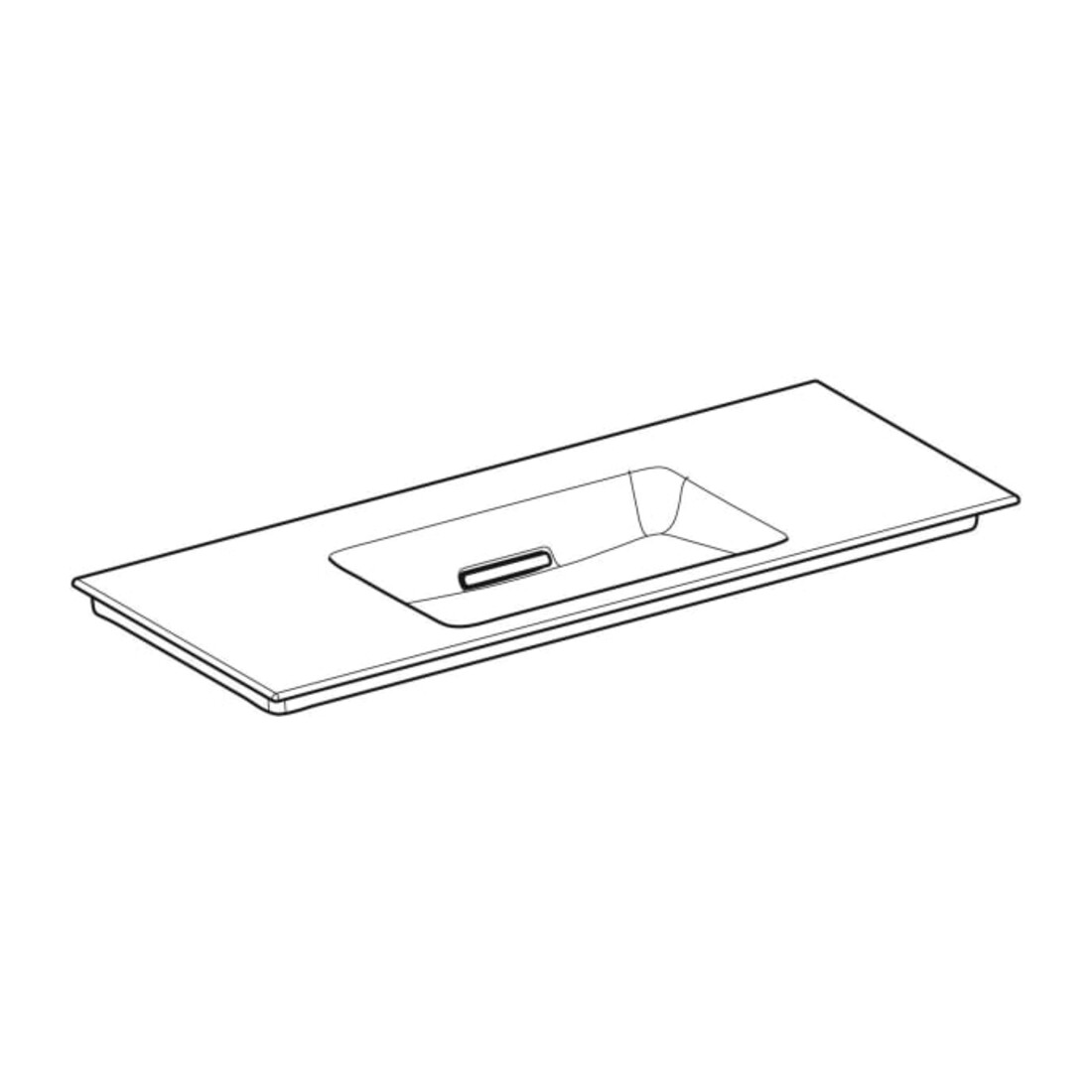 Geberit Möbelwaschtisch One 120cm, o. Hahnl. + ÜL, we. K-Tect/Bl we.