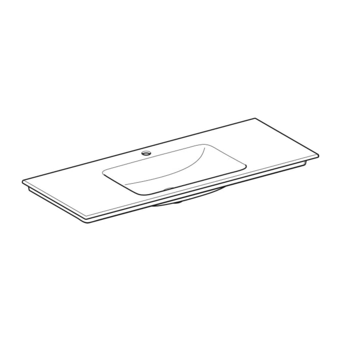 Geberit Möbelwaschtisch One 120x48cm, Hahnl. mit., o. ÜL, we. K-Tect