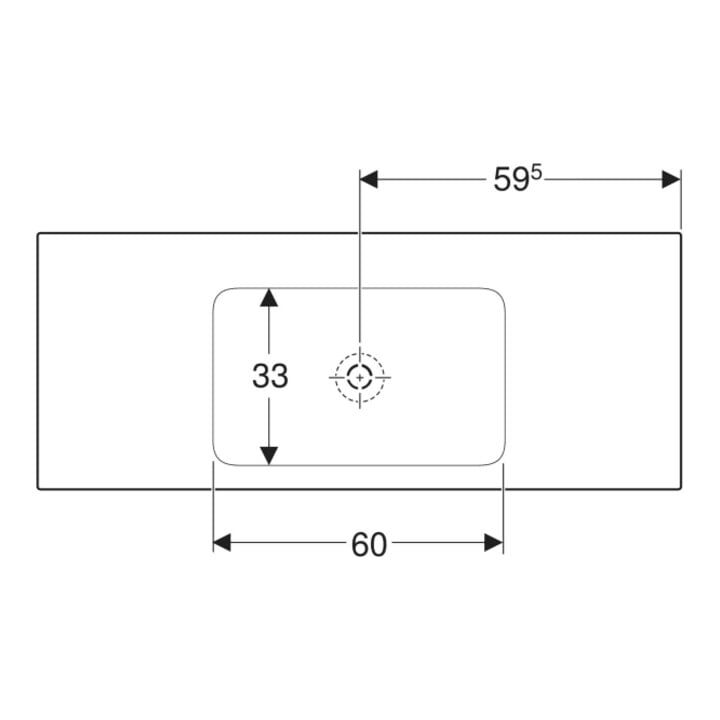 Geberit Möbelwaschtisch One 120x48cm, o. Hahnl. + ÜL, weiß KeraTect