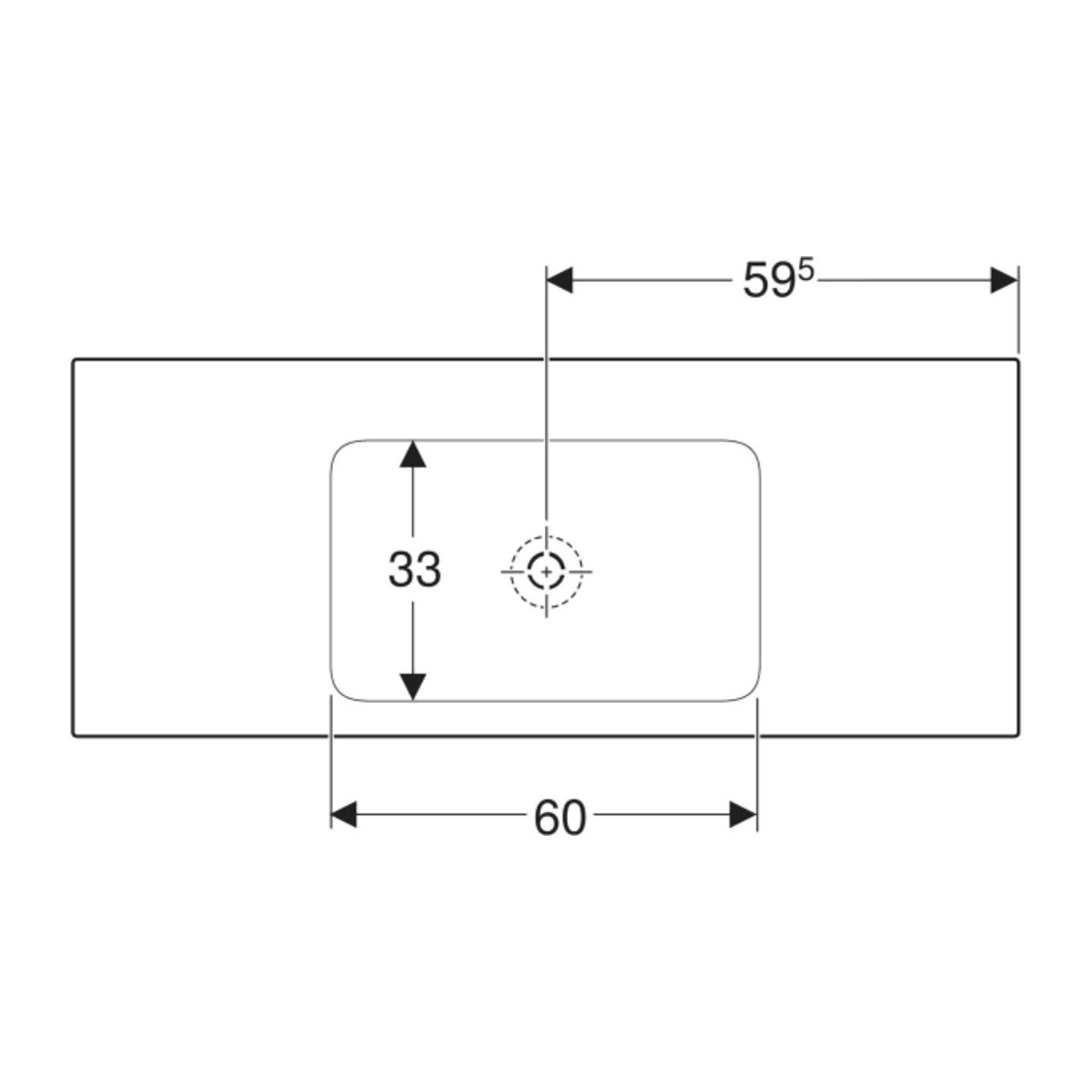 Geberit Möbelwaschtisch One 120x48cm, o. Hahnl. + ÜL, weiß KeraTect