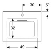 Geberit Möbelwaschtisch One 60cm, HL mit., o. ÜL, we. K-Tect/Bl we.-4