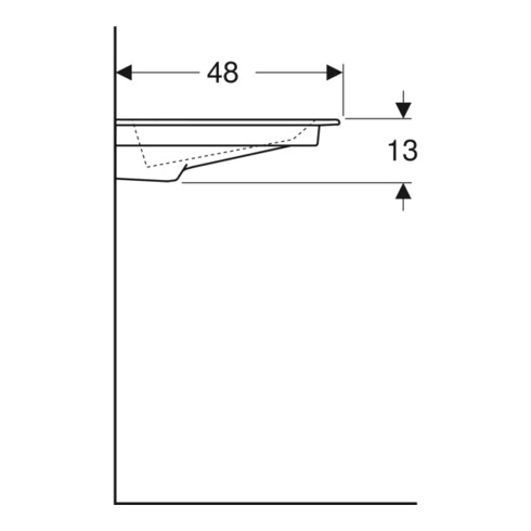 Geberit Möbelwaschtisch One 60cm, o. Hahnl. + ÜL, we. K-Tect/Bl weiß